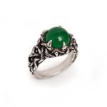 Green Onyx Baby Thorn Ring - Sterling Silver Dainty Spiked Ring