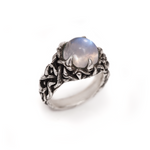 Moonstone Baby Thorn Ring - Sterling Silver Iridescent Thorn Ring