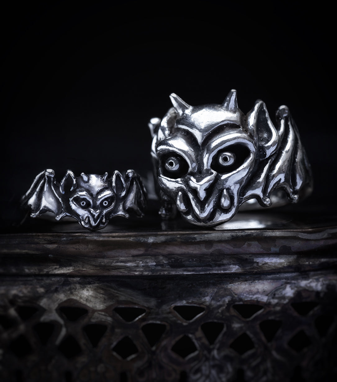Baby Gargoyle Ring - Sterling Silver Gothic Creature Ring