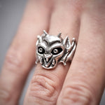 Gargoyle Ring - Sterling Silver Gothic Guardian Ring