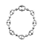 Silver chain bracelet on a white background