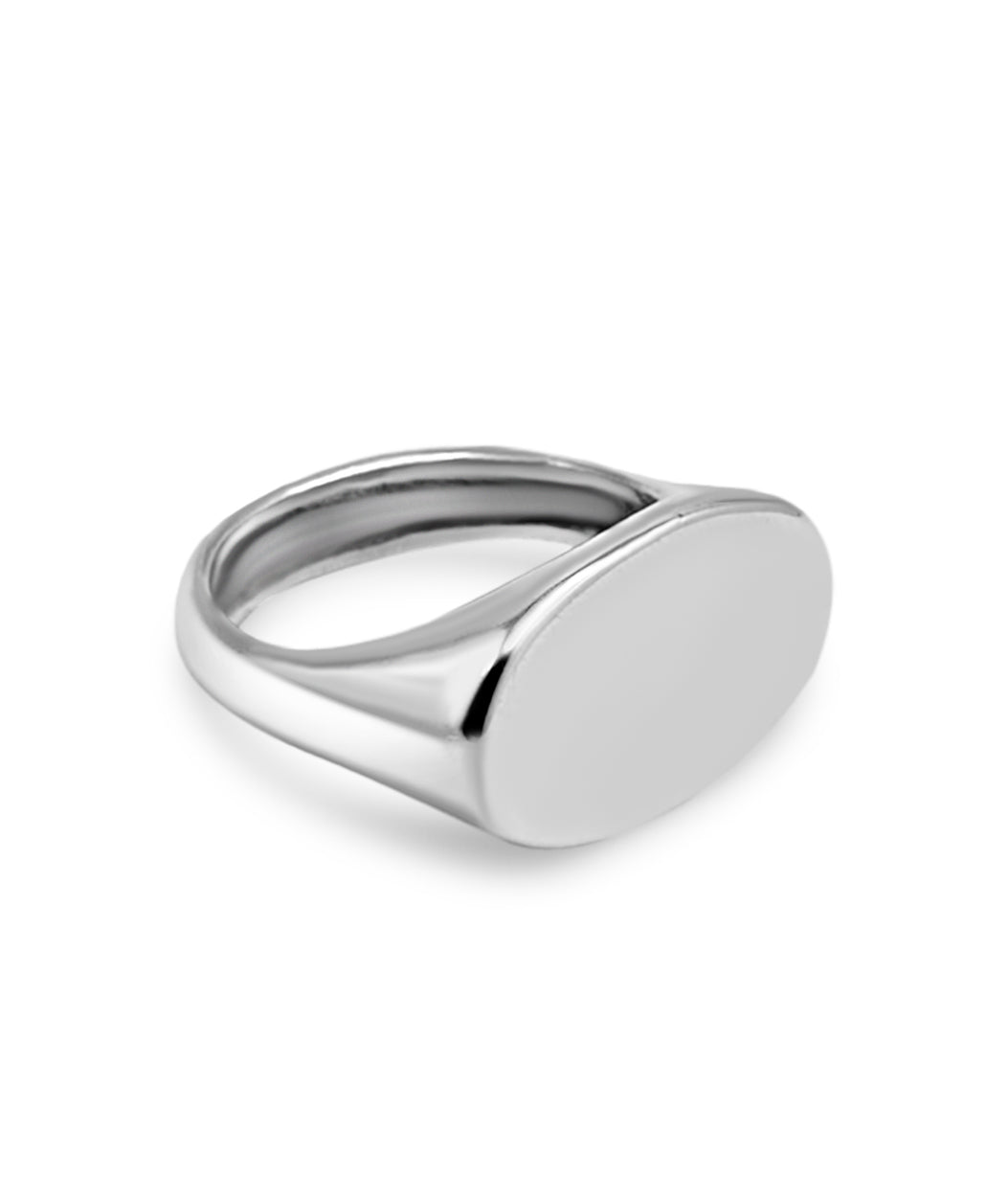 Silver ring on a white background