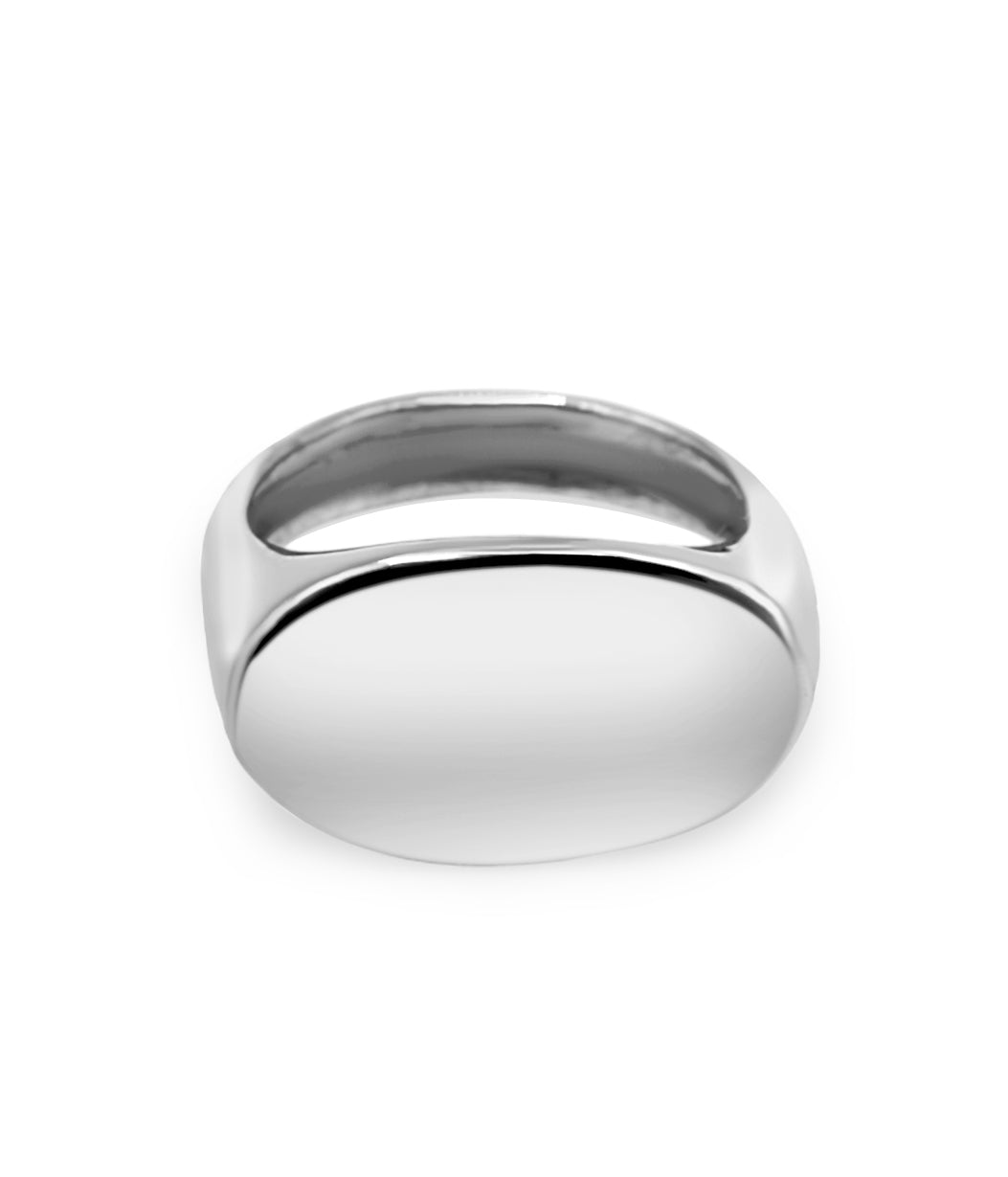 Silver ring on a white background