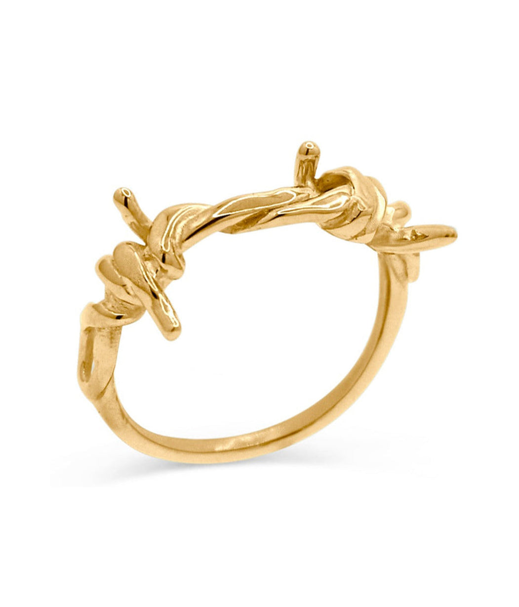 BARBED WIRE RING 14K GOLD