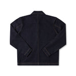 Dark denim jacket on a white background