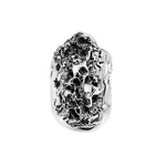 Silver textured bead on a white background