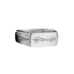 barbed wire slim signet ring
