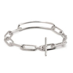 Knife edged chain bracelet with a toggle clasp.