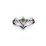 Peridot Elven Ring - Sterling Silver Green Gemstone Fantasy Ring