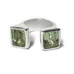 open gemstone cocktail ring on white background
