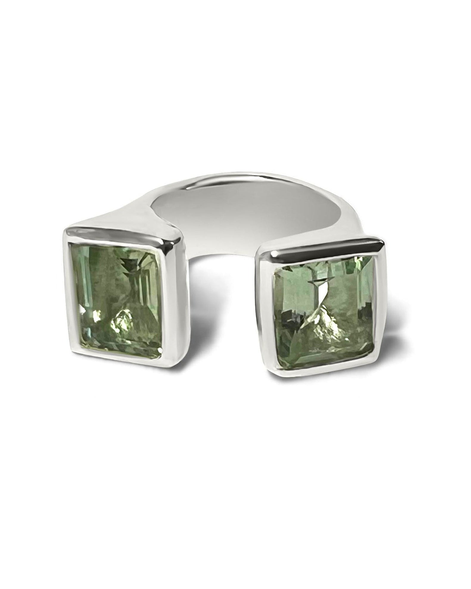 open gemstone cocktail ring on white background
