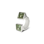 cocktail ring with green stone 