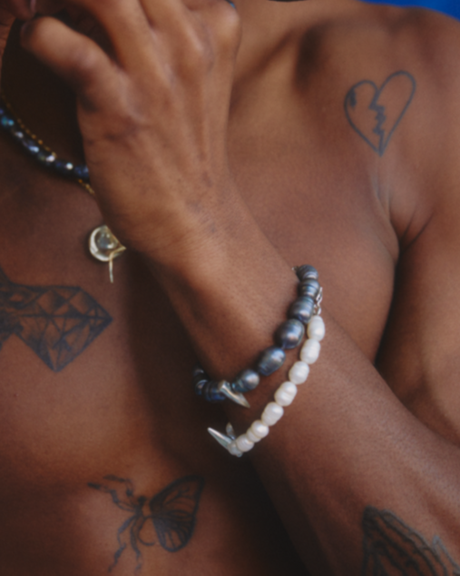 WHITE PEARL SPIKE BRACELET