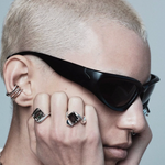 sacred gem snake ring on model