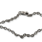 Silver chain bracelet on a white background