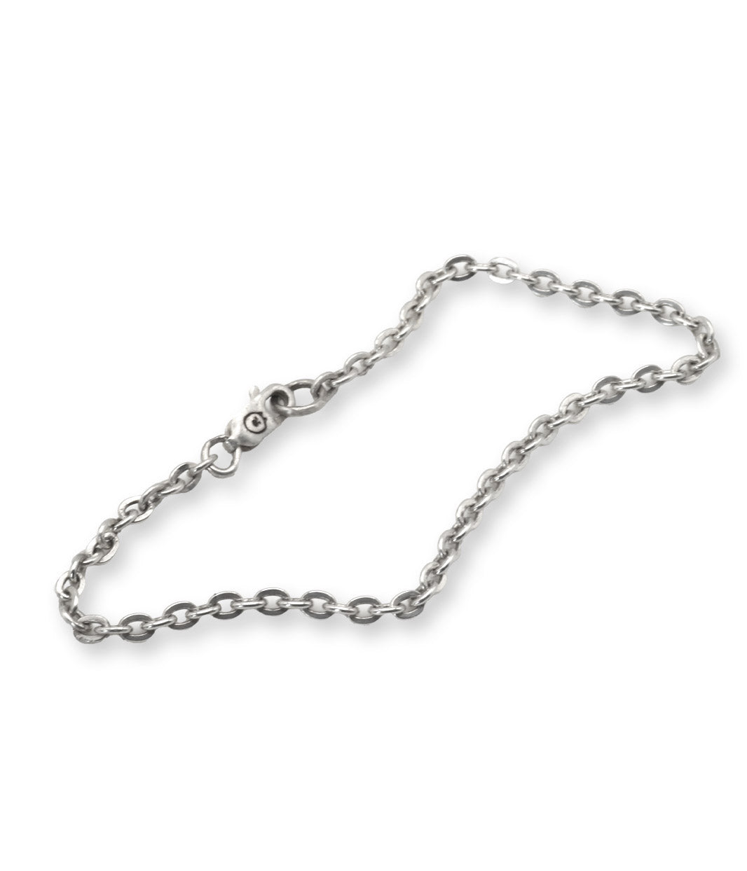 Silver chain on a white background