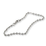 Silver chain on a white background