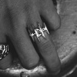 blade ring on male hand 