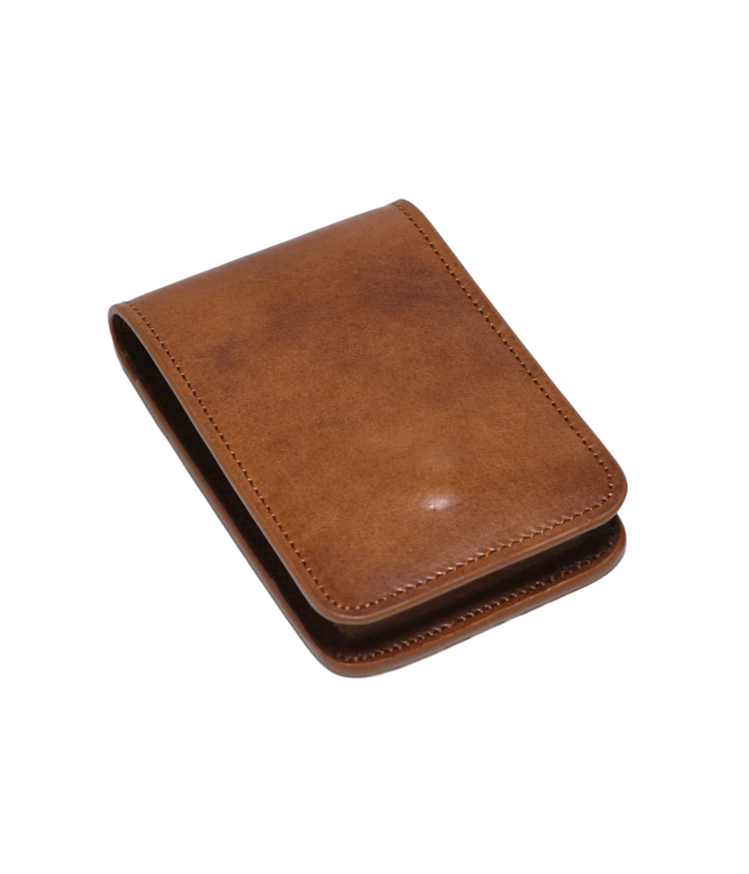 Brown leather wallet on a white background