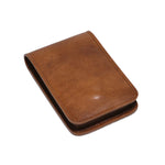 Brown leather wallet on a white background