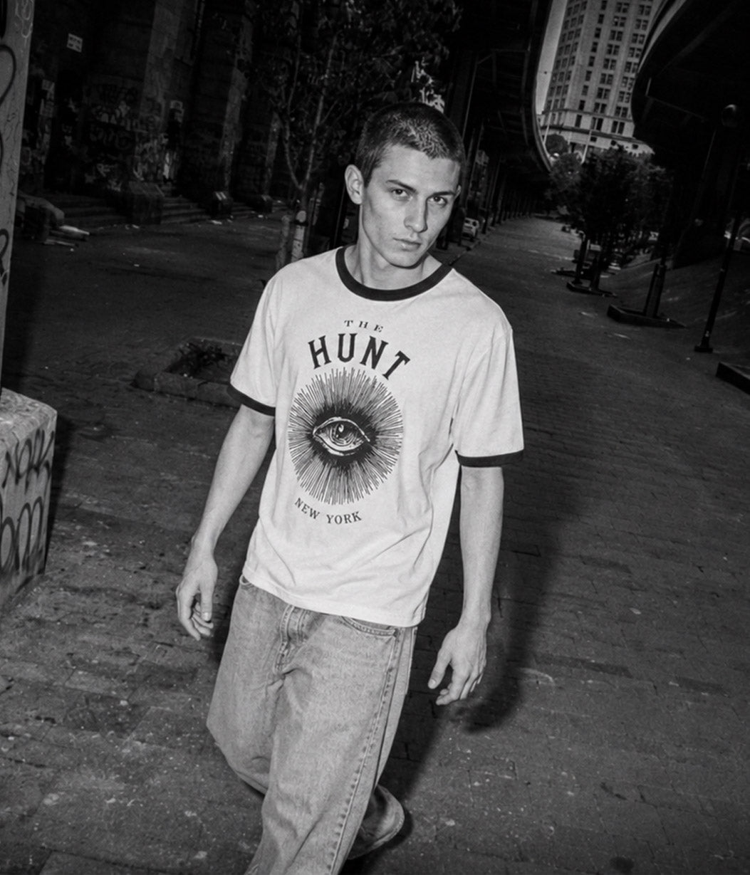 ringer t on male model
