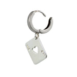 Sterling Silver Ace of Spades Hoop Earring pendant 