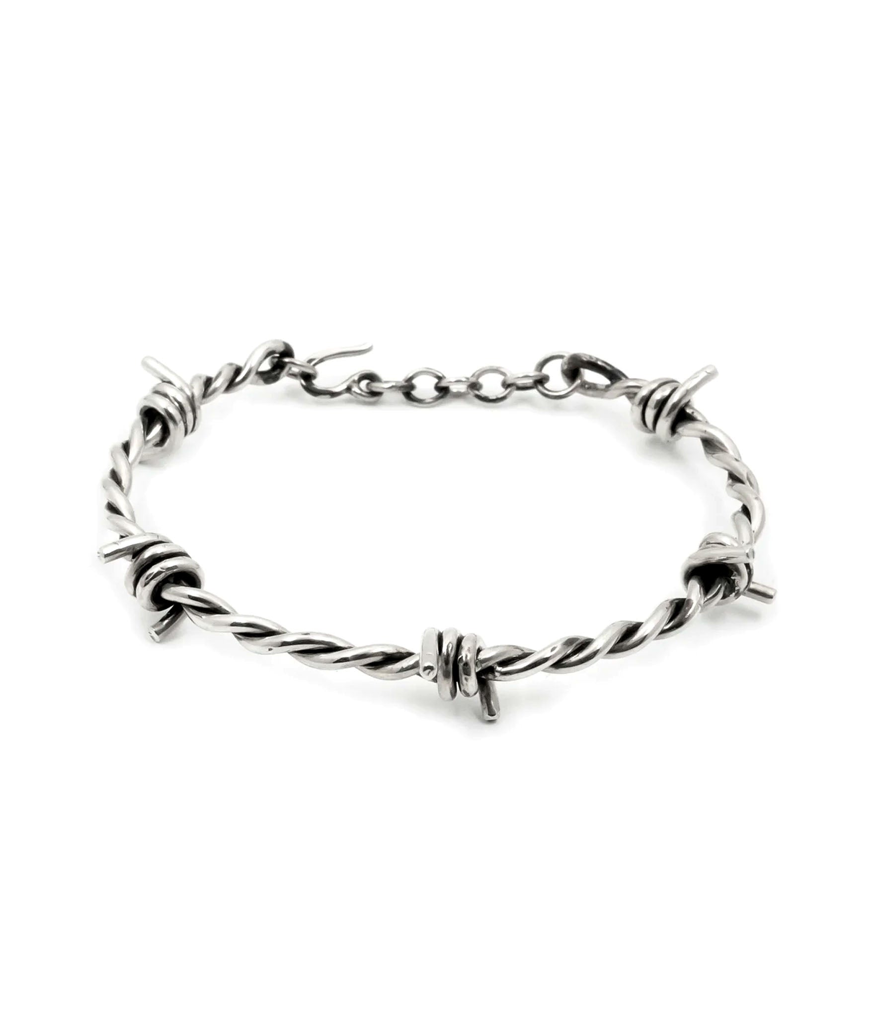Solid Silver Barbed Wire Bracelet. Cool as ice.