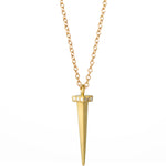14k gold nail pendant on gold rolo chain