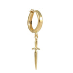 Dagger hoop earring in 14k yellow gold