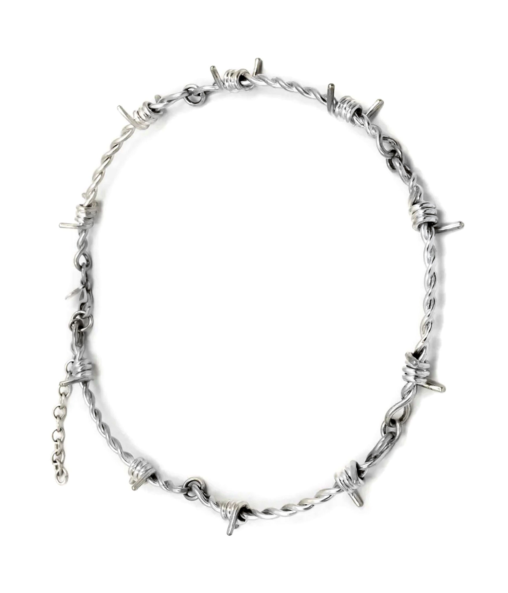  Solid Sterling Silver Barbed Wire Chocker Necklace. 