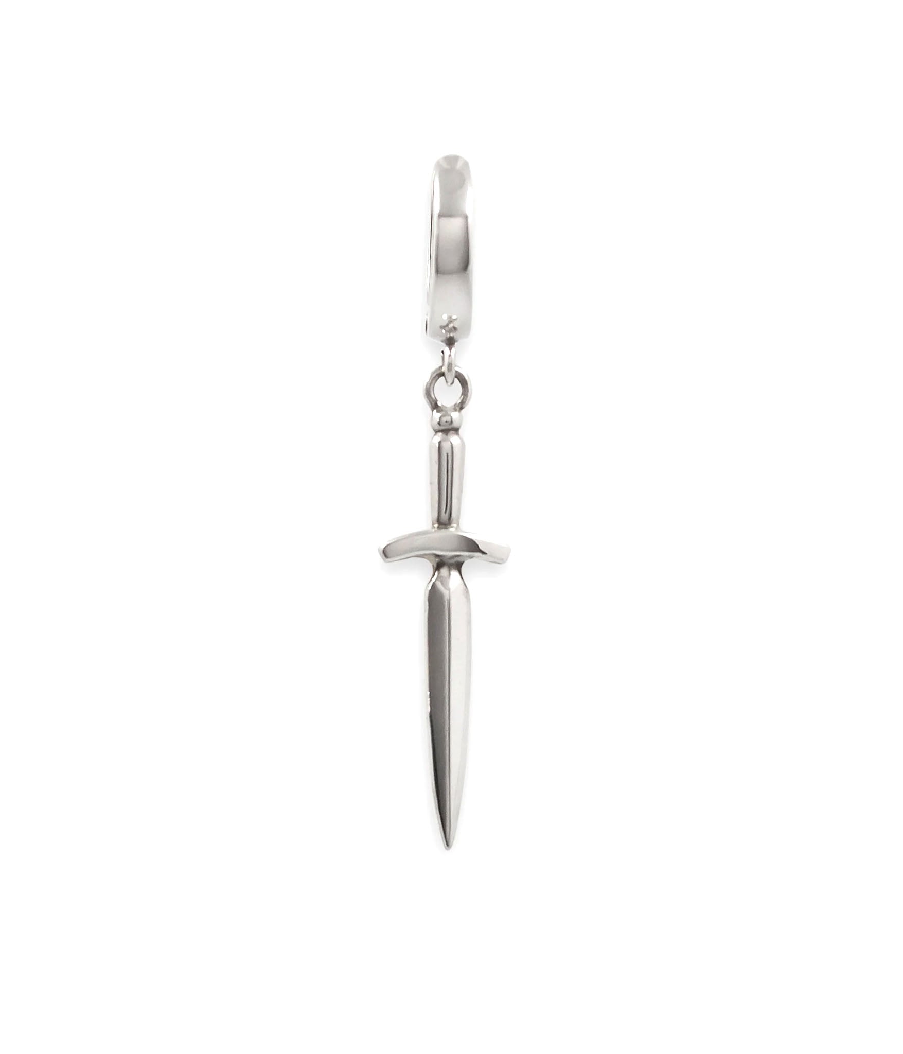 sterling silver dagger earrings by The Hunt – handcrafted knife-inspired drops with polished finish, unisex statement jewelry