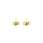 diamond and gold stud earring