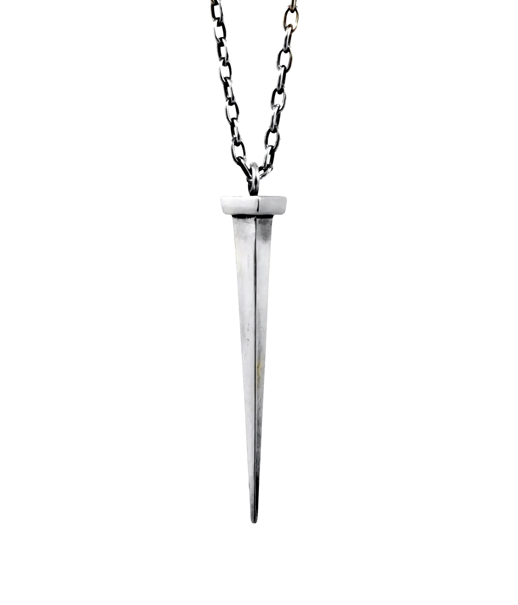 sterling silver square nail pendant necklace 