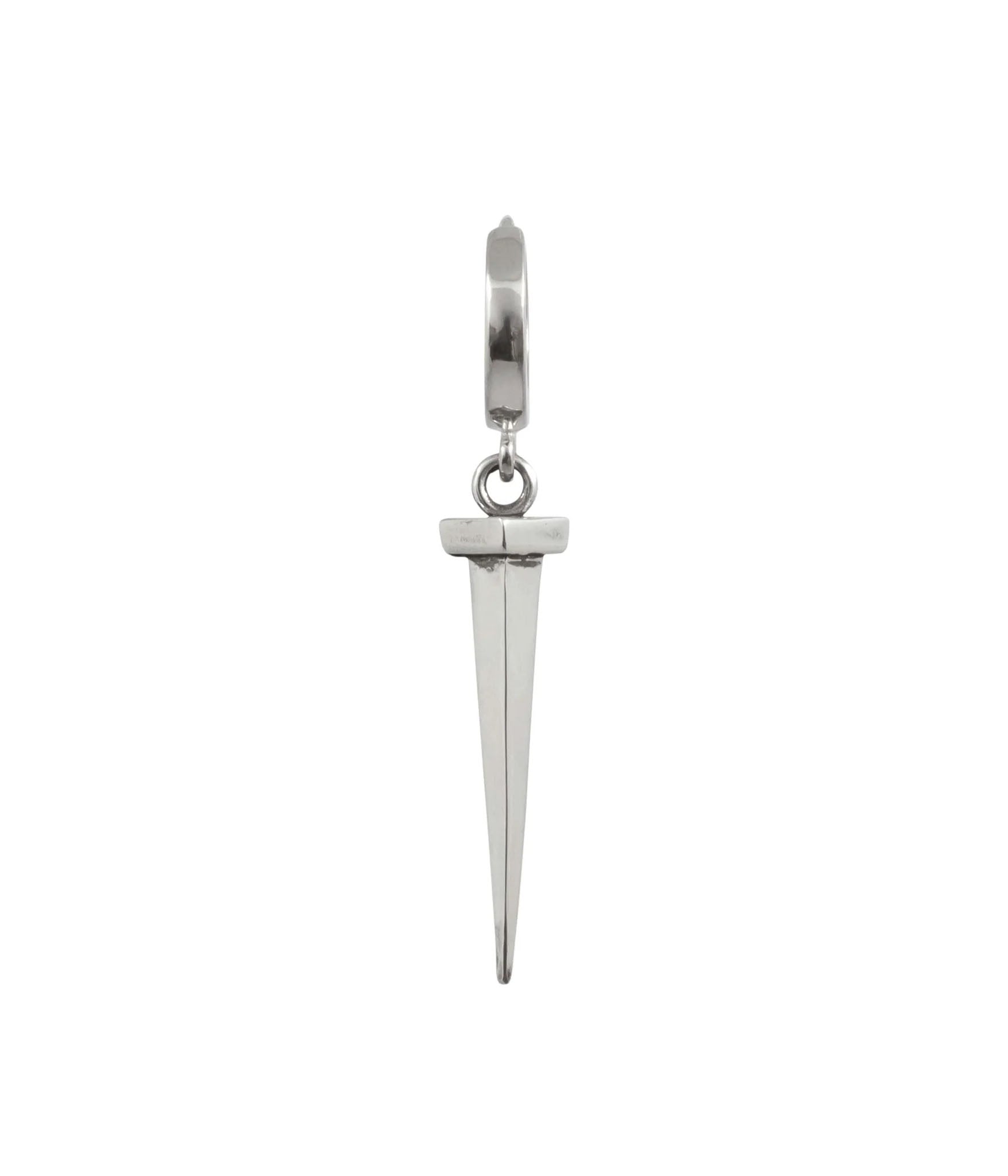 tough as nails sterling silver earring on white background 