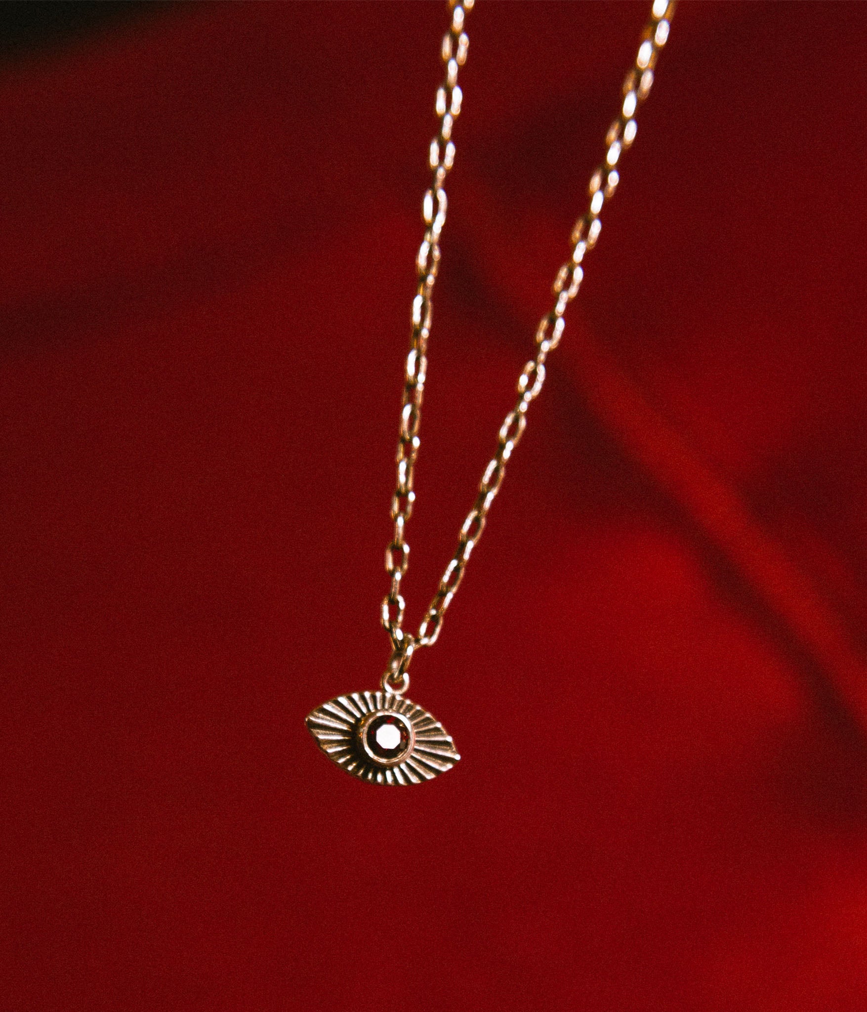 Eye of Protection / Evil Eye Pendant on Rolo Chain.&nbsp; Lightweight and perfect for daily wear.