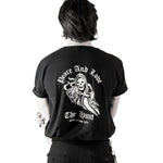 the hunt love reaper tee shirt on model 