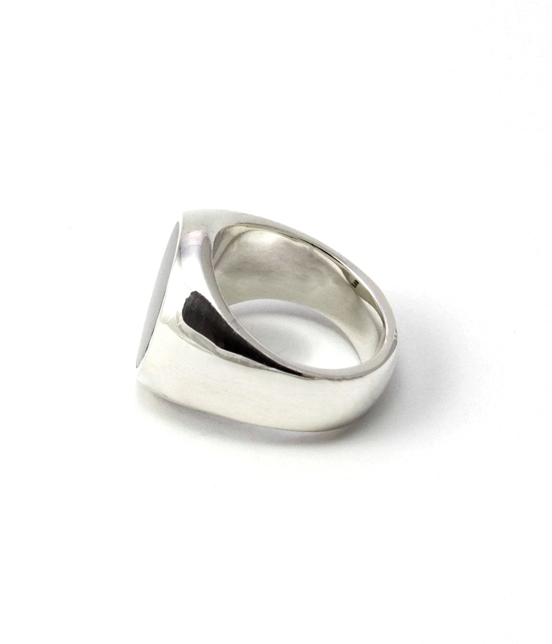 Silver ring on a white background