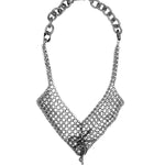 Silver chain necklace on a white background