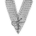 Silver chain bracelet with a clasp on a white background