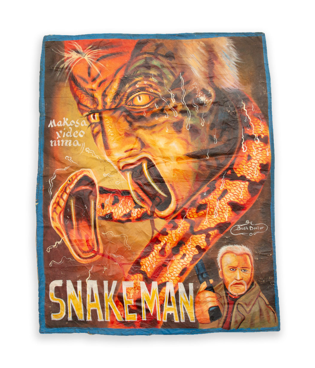 vintage movie poster with snake man 
