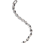 Silver chain bracelet on a white background
