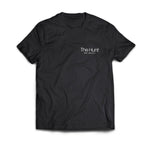Black t-shirt with 'The Hunt New York City' text on a white background