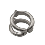 Metallic spiral spring on a white background