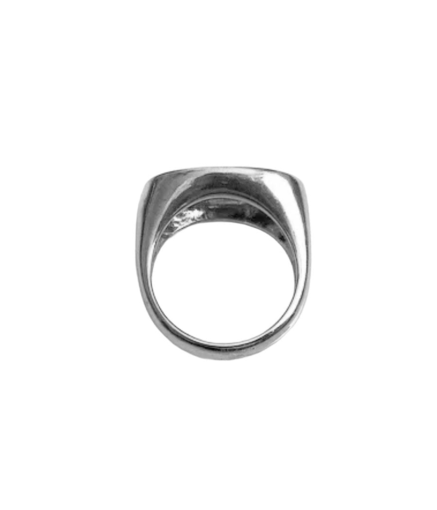 Silver ring on a white background