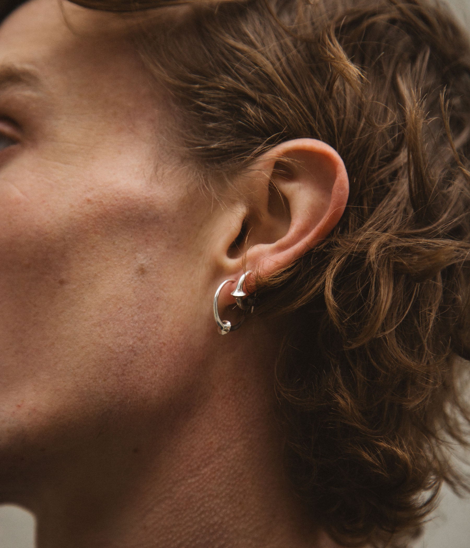 hoop earring on model 