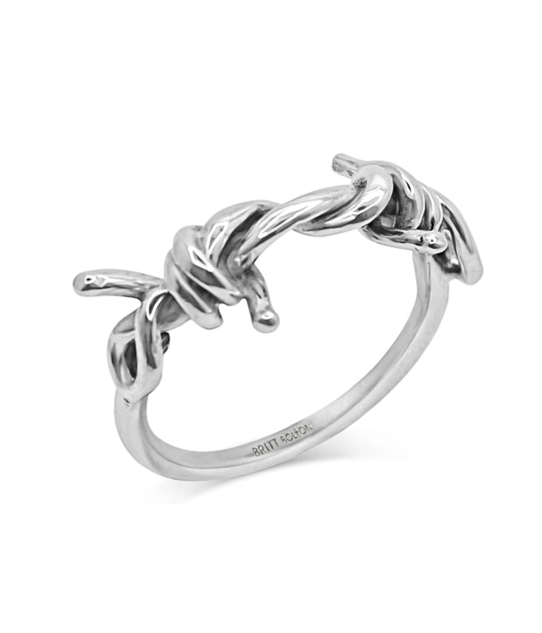 sterling silver barbed wire ring