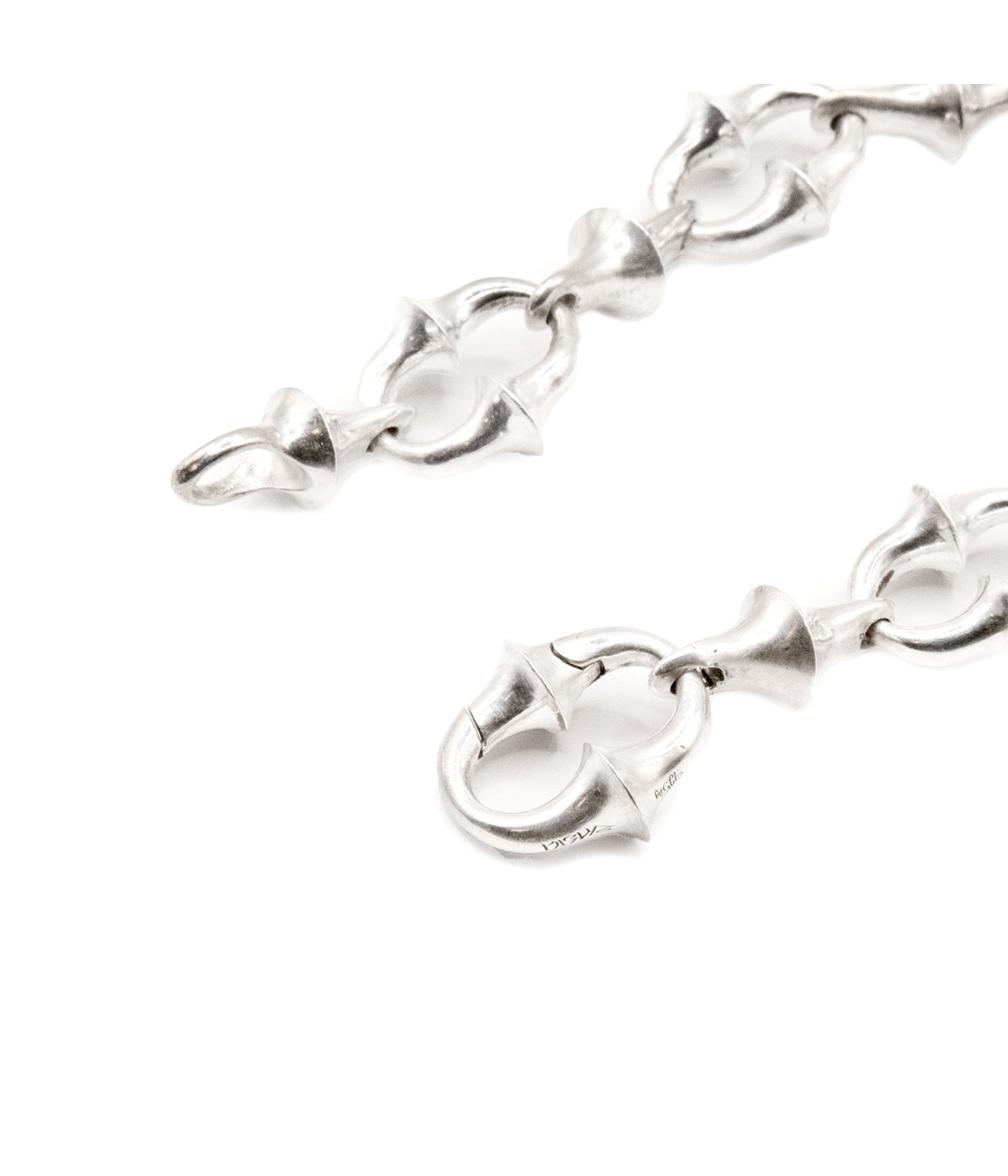 Silver bracelet on a white background