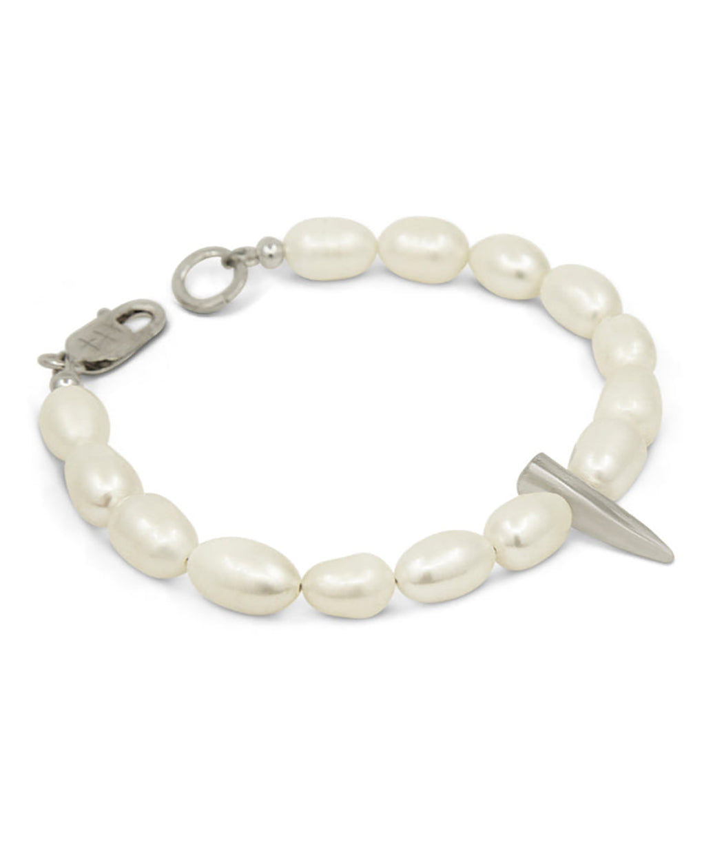 WHITE PEARL SPIKE BRACELET