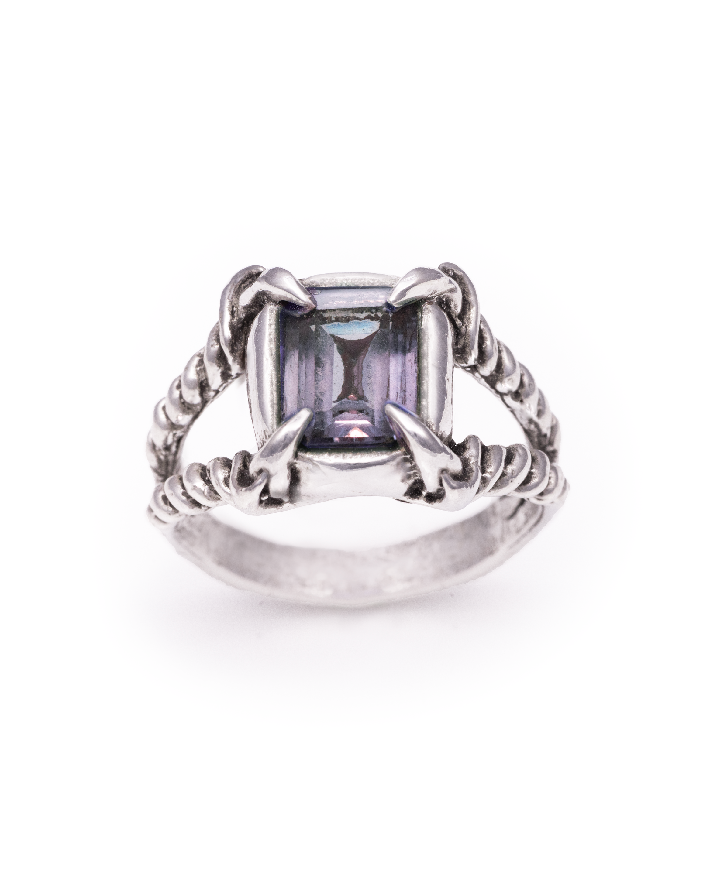 Alexandrite Harpy Ring - Sterling Silver Color-Change Mythical Ring