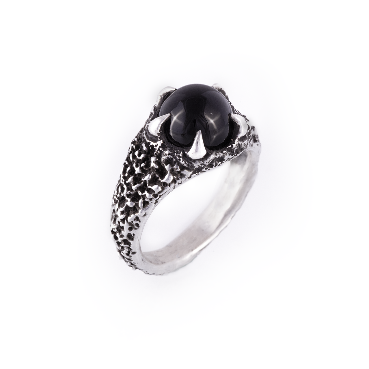 Carnelian Pentaclaw Ring - Sterling Silver Orange Gemstone Claw Ring